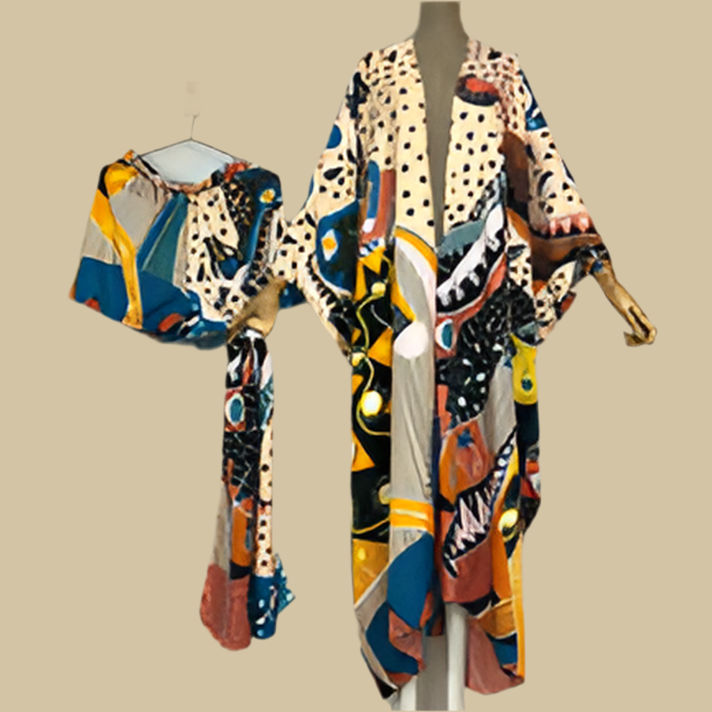 WINYI new summer beach two piece set for women Bohemian Print maxi long Sleeve trab Dress Women Floor Length New vacation kimono