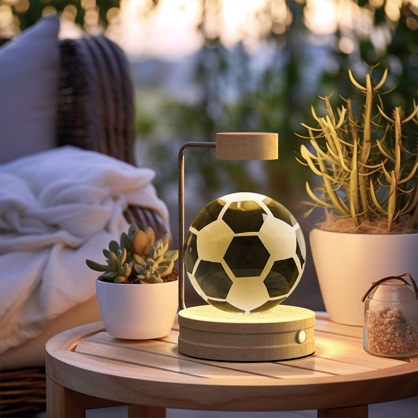 Crystal Ball Cosmic Indoor Night Light USB Power Warm Bedside Light Birthday Gift Night Lamp