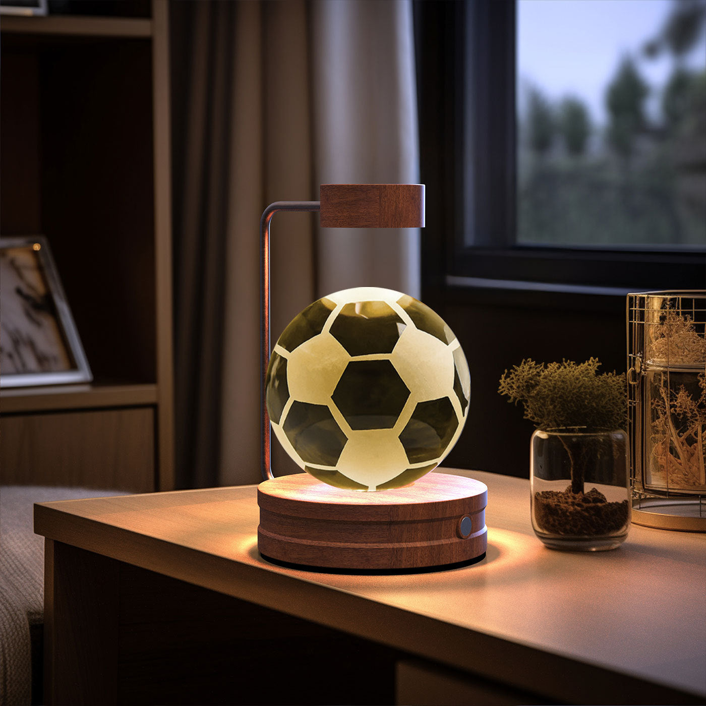 Crystal Ball Cosmic Indoor Night Light USB Power Warm Bedside Light Birthday Gift Night Lamp
