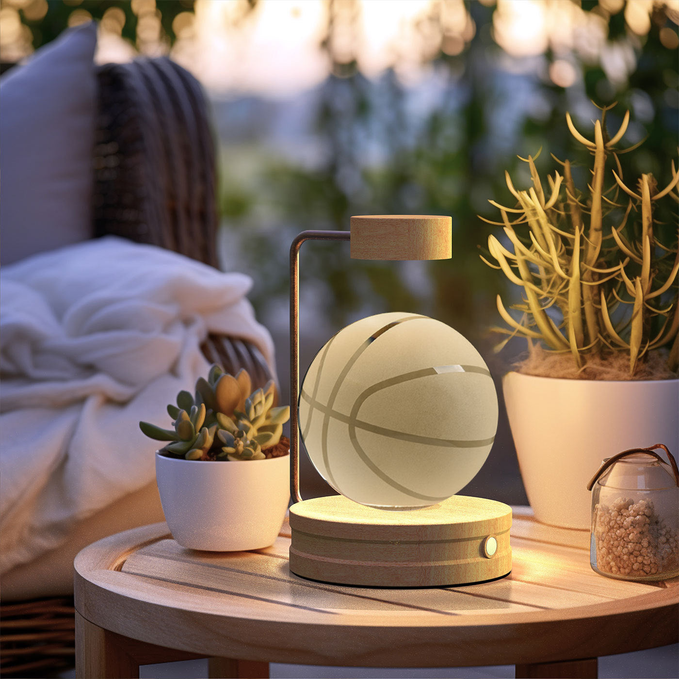 Crystal Ball Cosmic Indoor Night Light USB Power Warm Bedside Light Birthday Gift Night Lamp