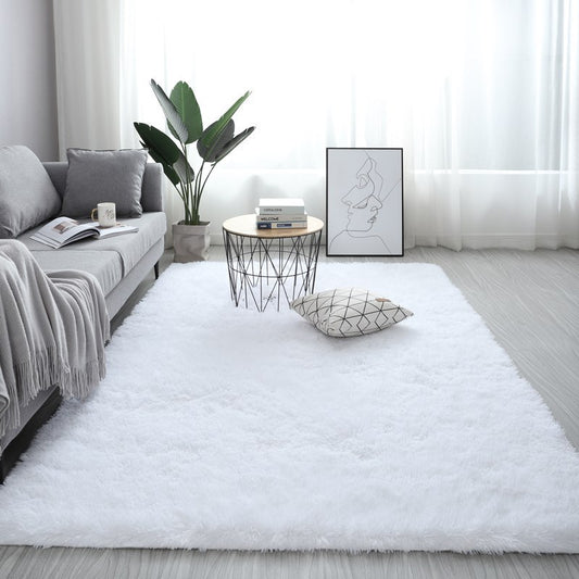 Nordic Fluffy Carpet Rugs For Bedroomliving Room Rectangle Large Size Plush Anti-slip Soft Carpet White Red 
multicolor
